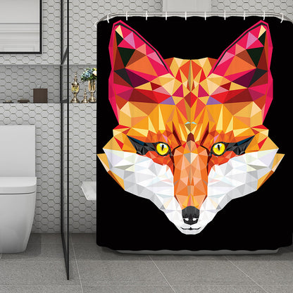 Geometric Fox Print Polyester Shower Curtain