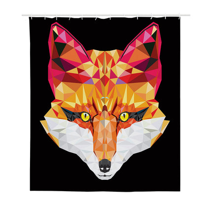 Geometric Fox Print Polyester Shower Curtain