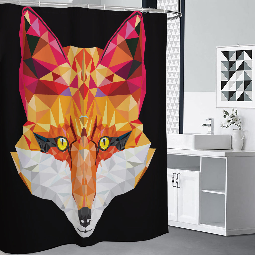 Geometric Fox Print Premium Shower Curtain