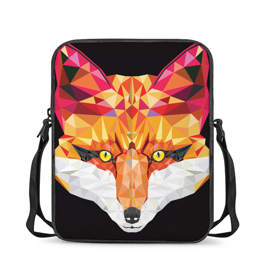 Geometric Fox Print Rectangular Crossbody Bag