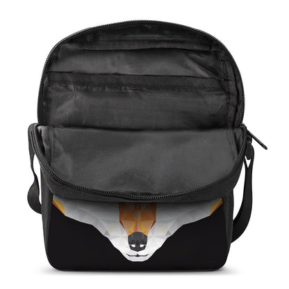 Geometric Fox Print Rectangular Crossbody Bag