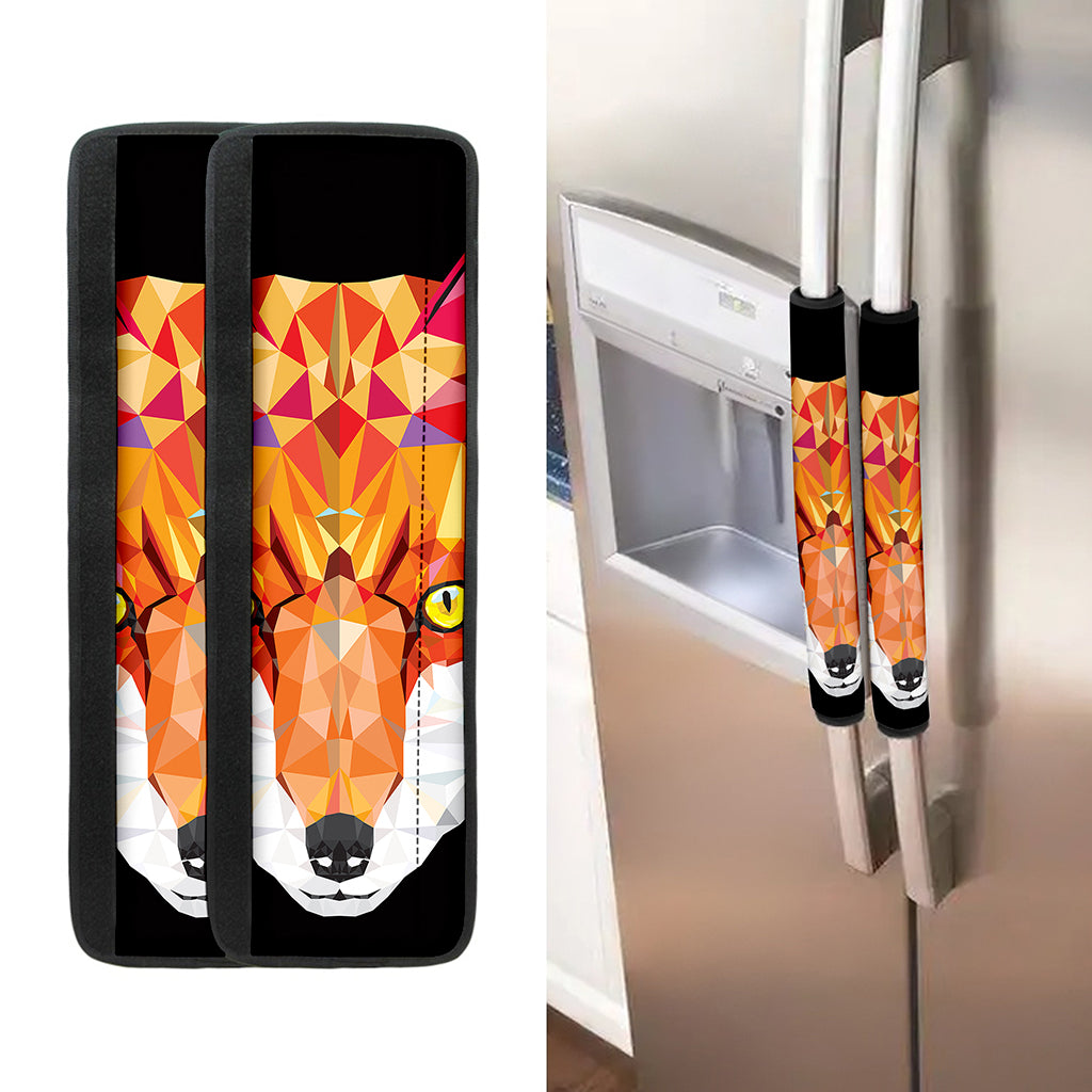 Geometric Fox Print Refrigerator Handle Covers