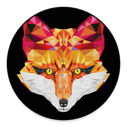 Geometric Fox Print Round Floor Mat