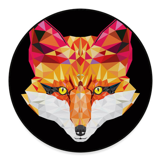 Geometric Fox Print Round Floor Mat