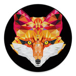 Geometric Fox Print Round Floor Mat