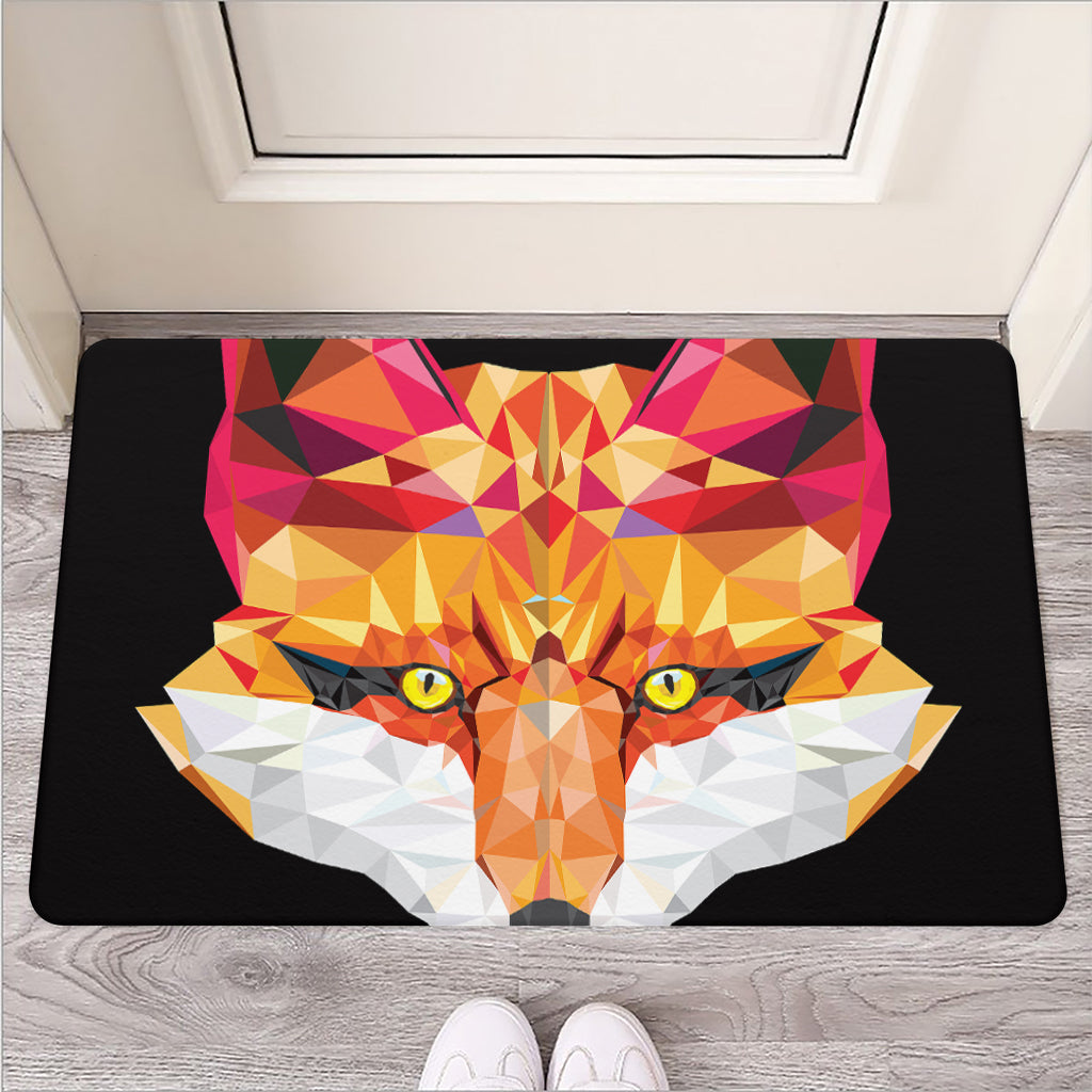 Geometric Fox Print Rubber Doormat