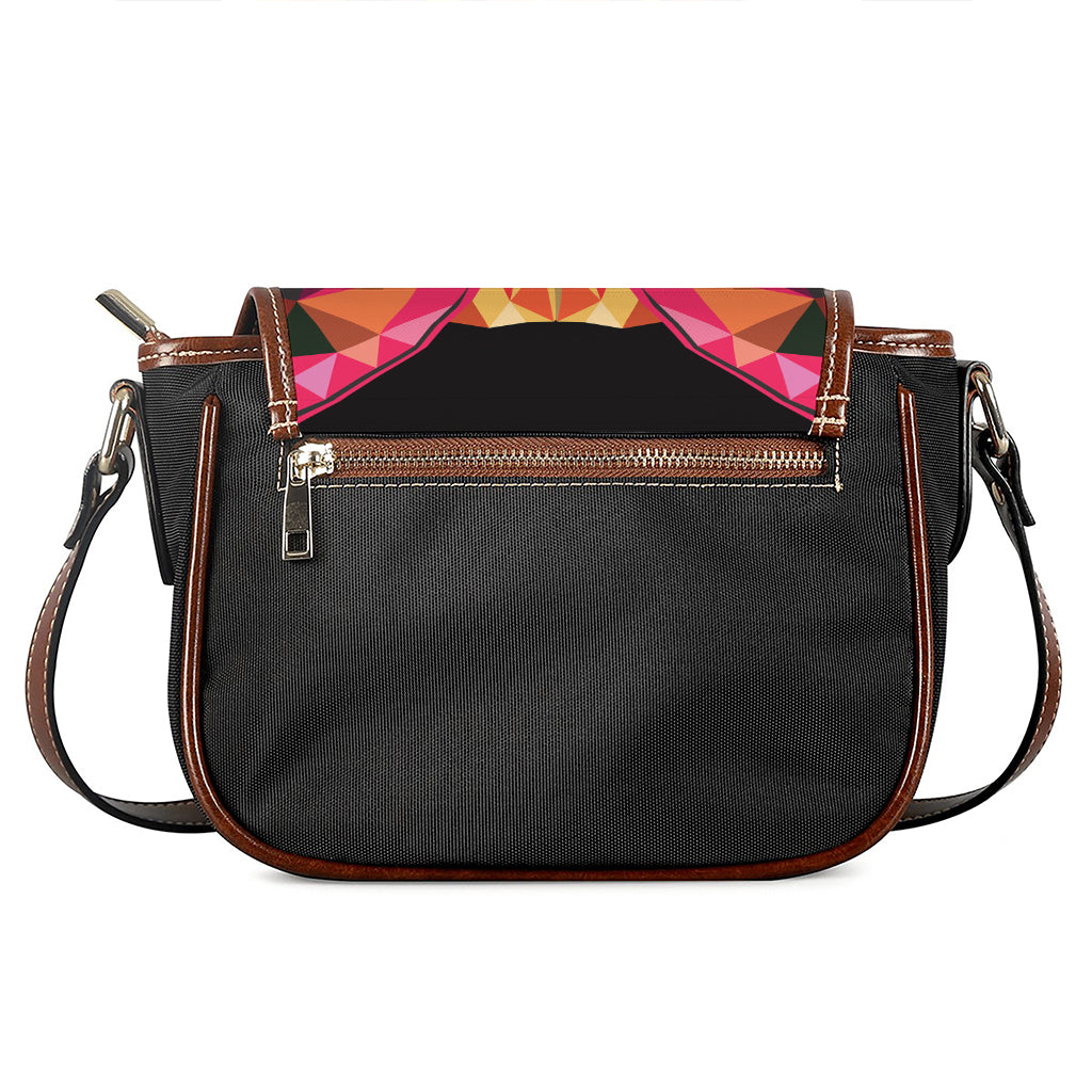 Geometric Fox Print Saddle Bag