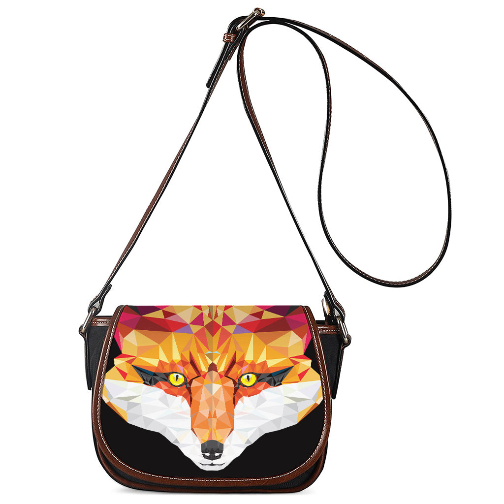 Geometric Fox Print Saddle Bag