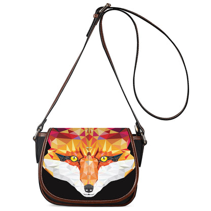 Geometric Fox Print Saddle Bag
