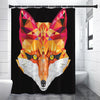 Geometric Fox Print Shower Curtain