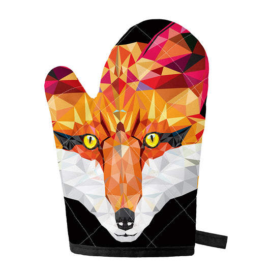 Geometric Fox Print Single Oven Mitt