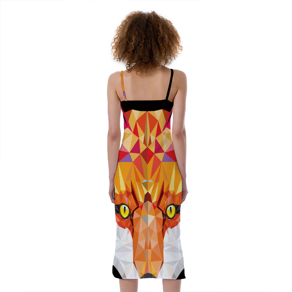 Geometric Fox Print Slim Fit Midi Cami Dress