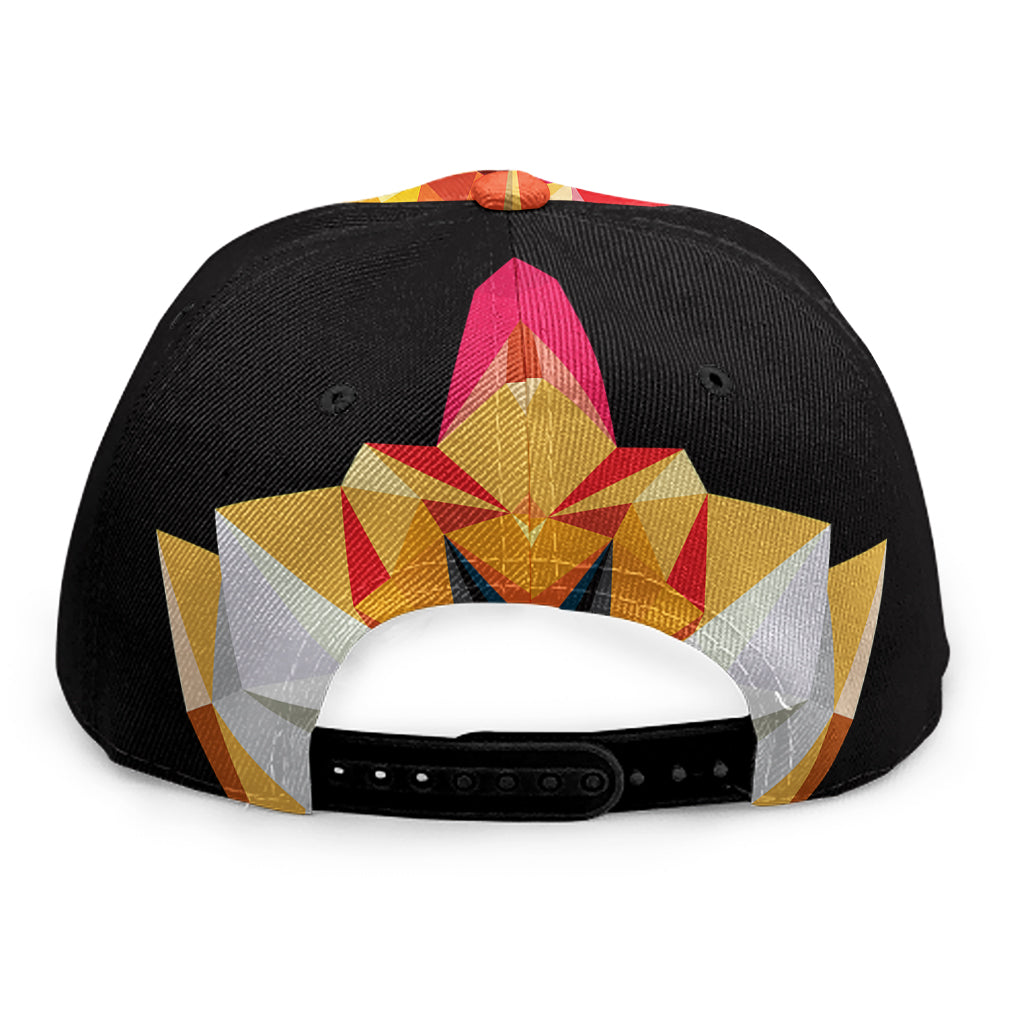 Geometric Fox Print Snapback Cap