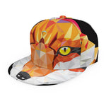 Geometric Fox Print Snapback Cap