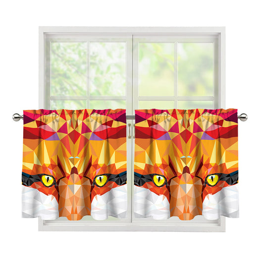 Geometric Fox Print Tier Curtains