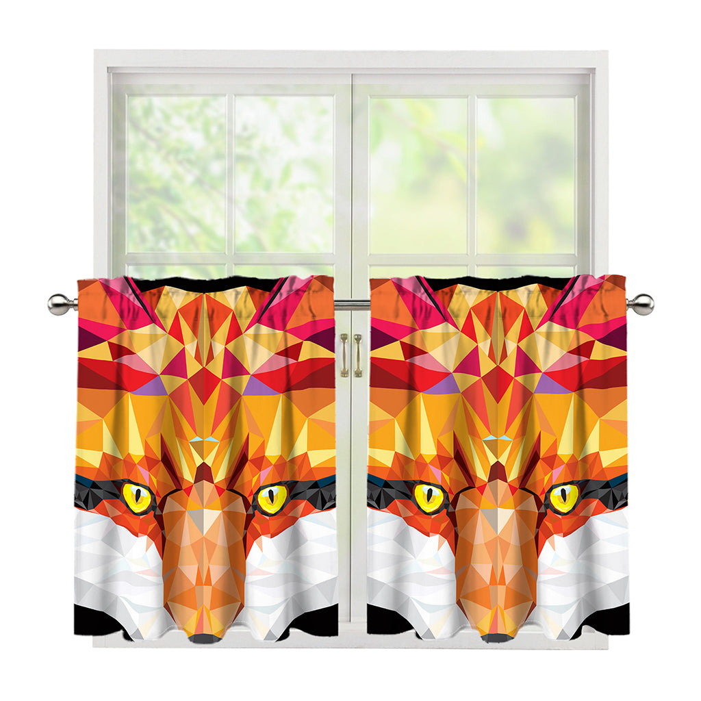Geometric Fox Print Tier Curtains