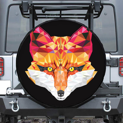 Geometric Fox Print Tire Cover