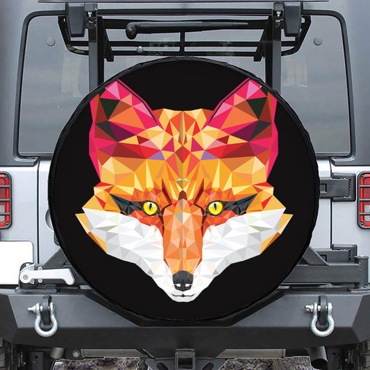 Geometric Fox Print Tire Cover