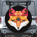 Geometric Fox Print Tire Cover With Camera Hole