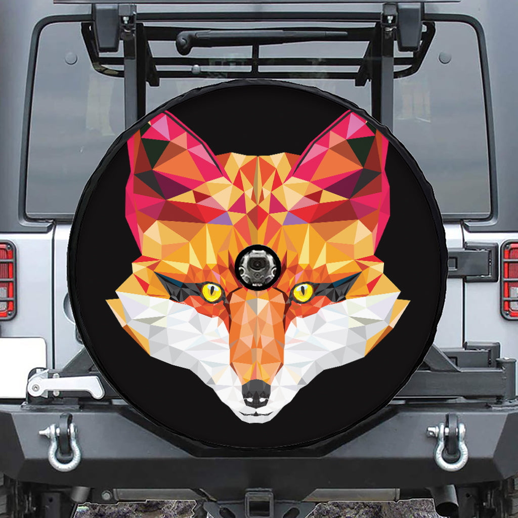 Geometric Fox Print Tire Cover With Camera Hole