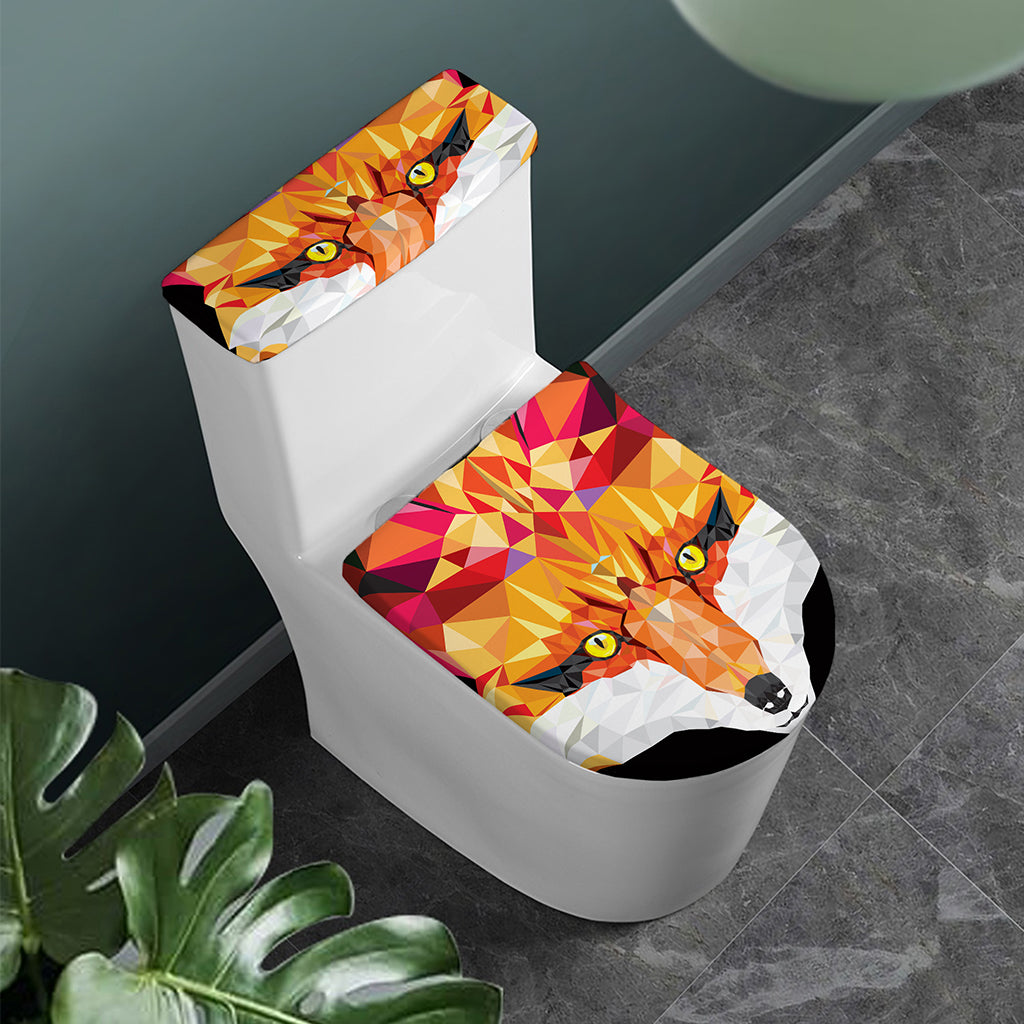Geometric Fox Print Toilet Lid And Tank Cover Set