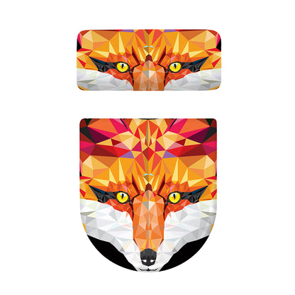 Geometric Fox Print Toilet Lid And Tank Cover Set