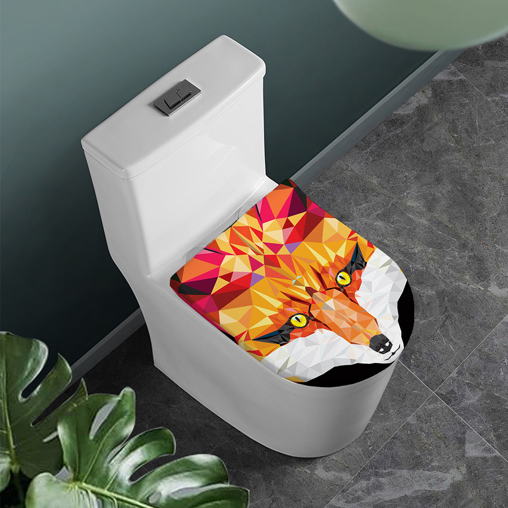 Geometric Fox Print Toilet Lid Cover