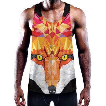 Geometric Fox Print Training Tank Top