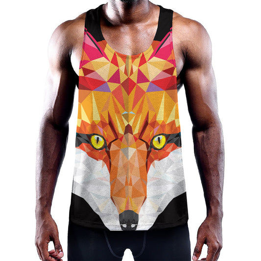 Geometric Fox Print Training Tank Top