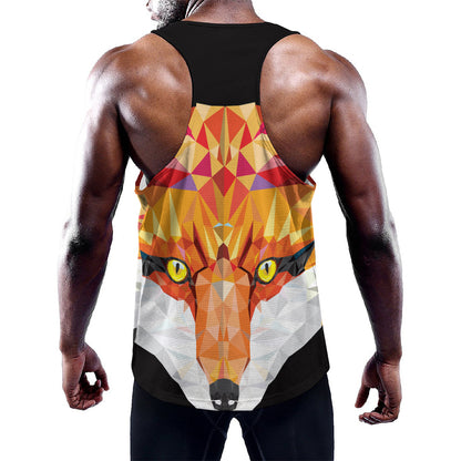 Geometric Fox Print Training Tank Top