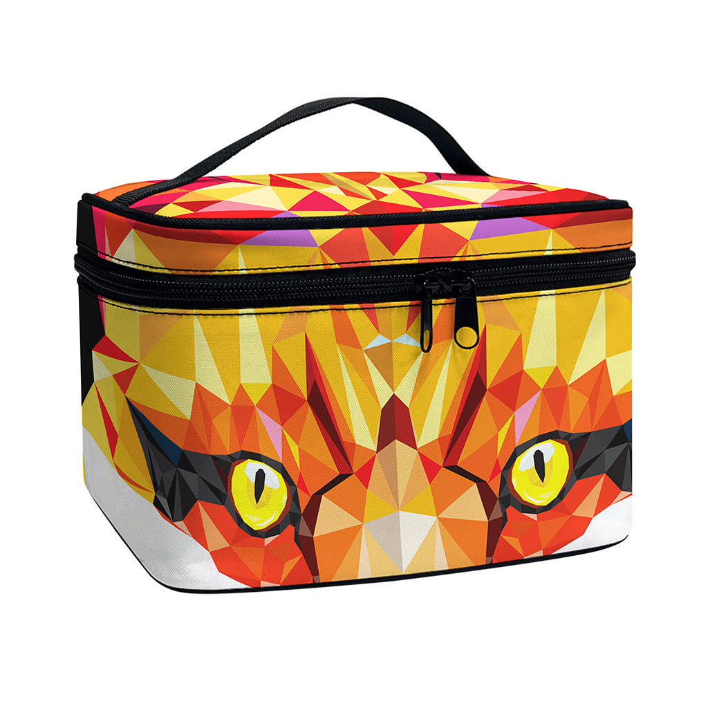 Geometric Fox Print Travel Makeup Bag