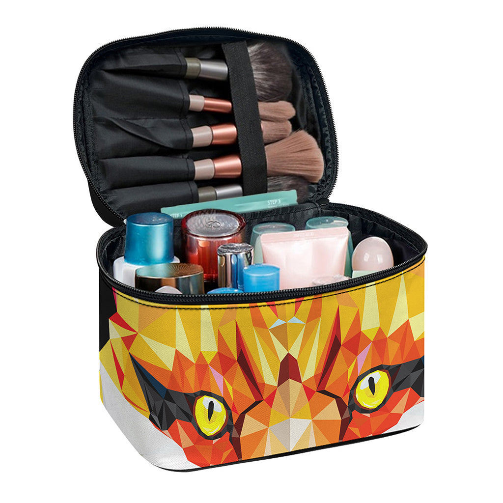 Geometric Fox Print Travel Makeup Bag