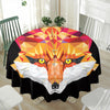 Geometric Fox Print Waterproof Round Tablecloth
