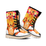 Geometric Fox Print Winter Boots