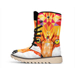 Geometric Fox Print Winter Boots