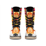 Geometric Fox Print Winter Boots