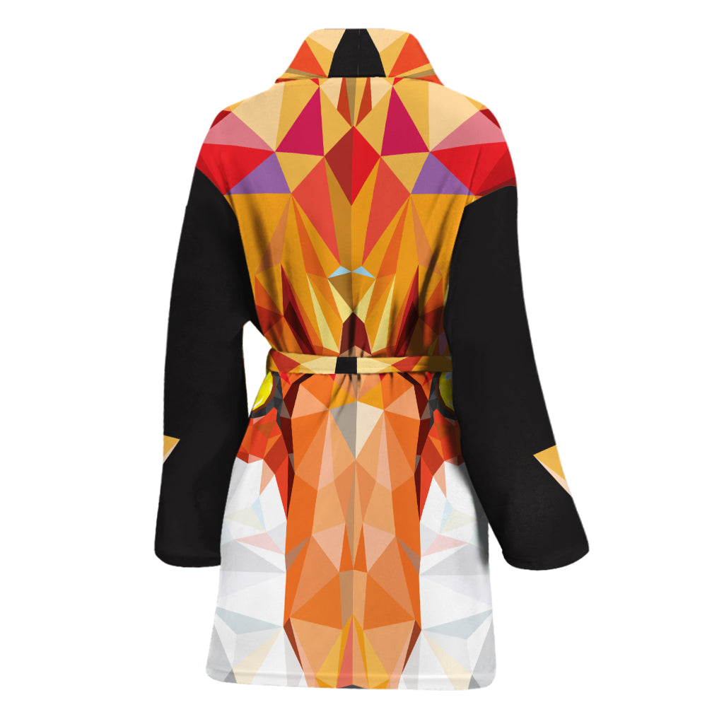 Geometric Fox Print Women's Bathrobe