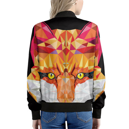 Geometric Fox Print Women's Bomber Jacket