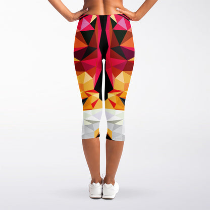 Geometric Fox Print Women's Capri Leggings