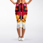 Geometric Fox Print Women's Capri Leggings