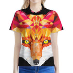 Geometric Fox Print Women's Polo Shirt