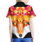 Geometric Fox Print Women's Polo Shirt