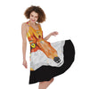 Geometric Fox Print Women's Sleeveless Dress