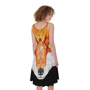 Geometric Fox Print Women's Sleeveless Dress