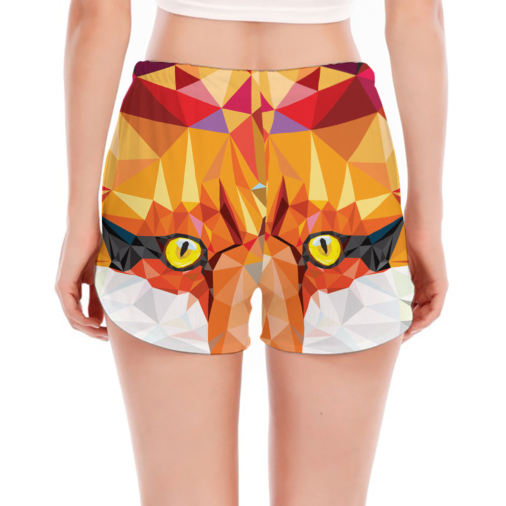 Geometric Fox Print Women's Split Running Shorts