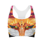 Geometric Fox Print Women's Sports Bra