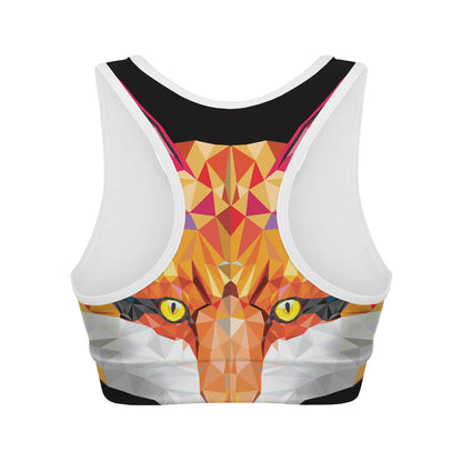 Geometric Fox Print Women's Sports Bra