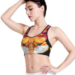 Geometric Fox Print Women's Sports Bra