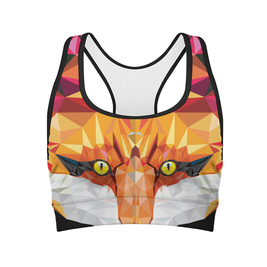 Geometric Fox Print Women's Sports Bra
