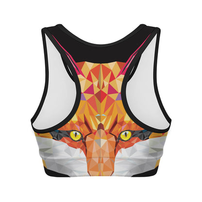Geometric Fox Print Women's Sports Bra
